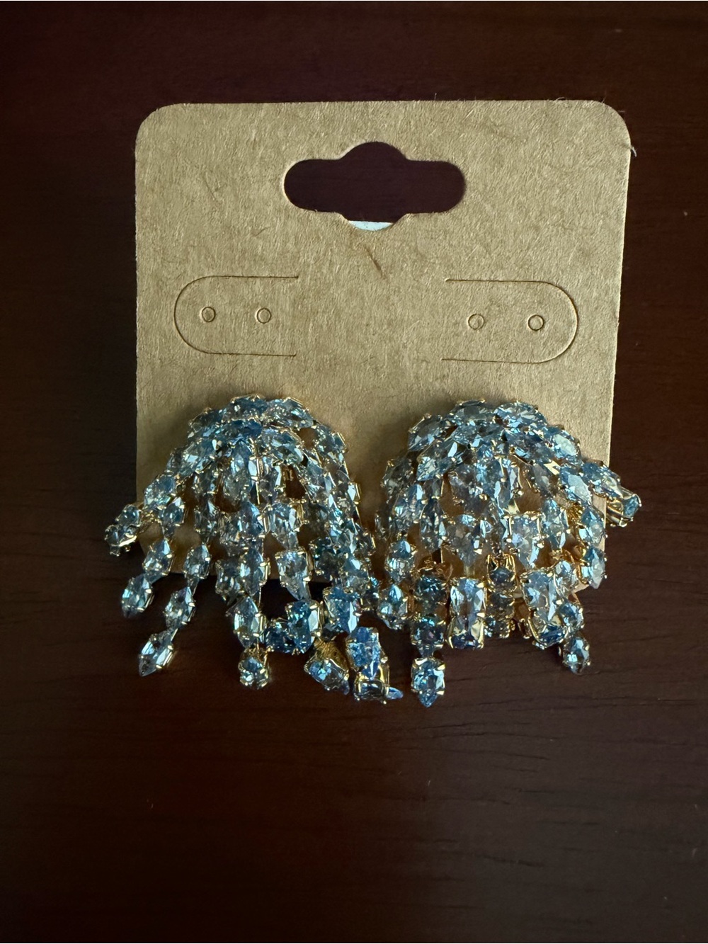 NEW Small Firework Crystal Drop Earrings from Anthropologie - blue
